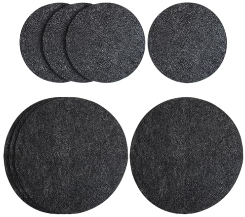 Lot de 8 dessous de verre ronds en feutre absorbants imperméables pour pot de fleurs d'intérieur et d'extérieur Gris foncé