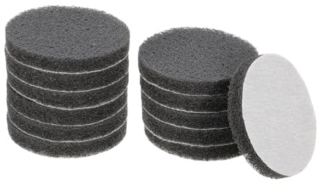 sourcing map 12pcs Scrubber Scouring Pads 800 Grits 3 Inch Drill Power Brush Hoop and Loop Surface Conditioning Disc Drill Scuffing Disc Scrub Pads for Home Kitchen Cleaning, Grey