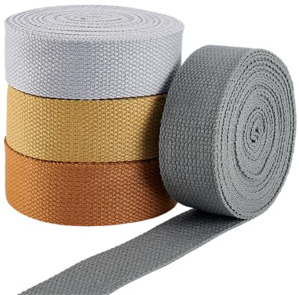 PH PandaHall - Correa de costura de algodón, 18,3 m x 32 mm, cinta sarga plana para bolsas, embalaje, decoración y artesanía