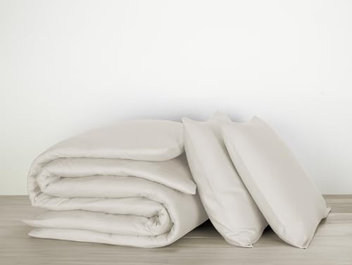Parure Linge de lit Olivia Cream - Set Housse de Couette 200x200 cm + 2 taies d'oreiller 60x70 cm