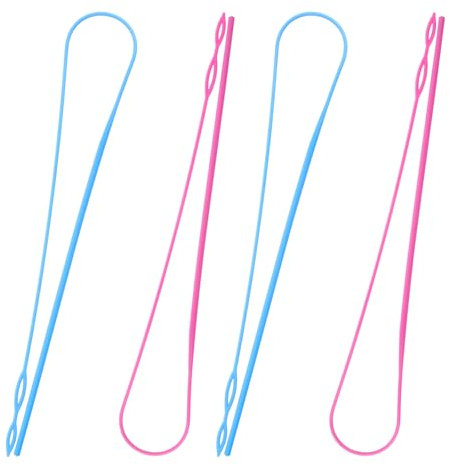 4 Stück Durchziehnadel Einfädler Kunststoff,Mabor Nähmaschinen Einfädler Flexible Einfädeln Werkzeug Hoodie String Einfädelhilfen Jacken Mäntel Hosen Hoodies Pullover