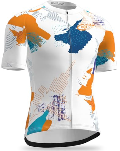 Kurzarm Radtrikot Herren Elastische Atmungsaktive T-Shirt Jersey Funktionsshirt Schnell Trocknen Stoff Fahrradtrikot für Radsport Outdoor Sport