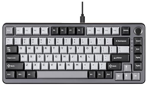 YUNZII RT75 Rapid Trigger Gaming Tastatur Hall-Effekt Tastatur Magnetschalter Einstellbare Betätigung Esports 75% Layout TKL Mechanische Tastatur RGB PBT Tastenkappen (Black, Gateron Silky Pro)