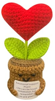 Gkaopi Divertido Girasol Positivo, Muñecas de Punto Flor y Cactus Lindo Muñeca Ganchillo con Tarjeta de Positividad Regalos de Apoyo Emocional para Habitación Oficina Escritorio Decoración