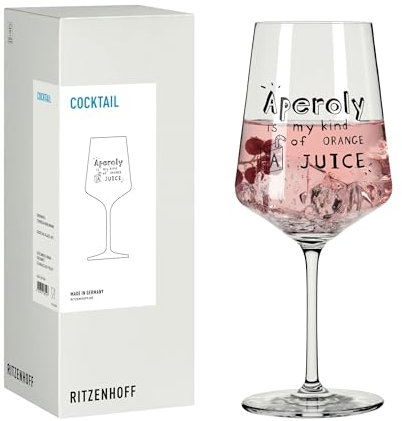 RITZENHOFF 8171002 Cocktail-Glas 500 ml, Serie Sprüche, mit lustigem Schriftzug Aperoly - modern, Made in Germany