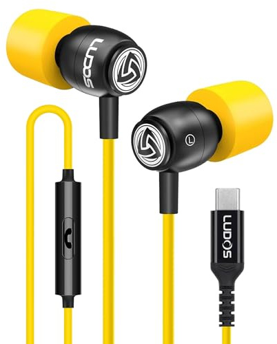 Ludos CLAMOR USB C Headphones for iPhone 17 16 15 Pro Max Plus Air iPad Pro, 5 Years Warranty, USB-C Earbuds for Samsung Galaxy S26 S25 S24 S23 Ultra S22 S21 FE S20 A55 A54 A53, USB Type C Earphones