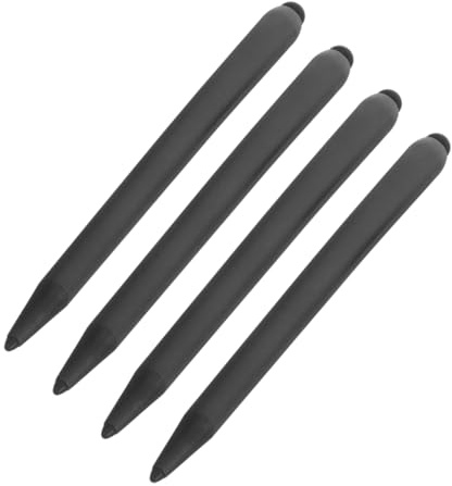 Lápiz Táctil para Pantalla Táctil de Doble Cabezal, Negro, Abs | 4 Piezas, Agarre Ergonómico, para Pizarras Electrónicas y Dispositivos Táctiles, Escritura y Notas