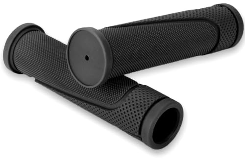Bike Handle Grips - Bicycle Handlebar Grips 22.2mm for MTB with No-Slip Pattern | 120mm Soft MTB Grips for Adults Kids Boys Girls Balance Bike Grips Kick Scooter Tricycle Grips (A Black/Standard)