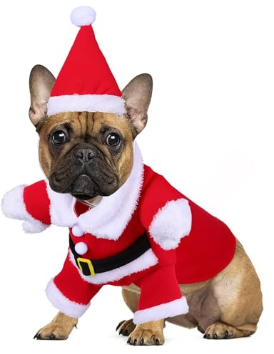 Gadpiparty Klassisches Weihnachtskostüm für Hunde Bequemer Wintermantel aus Baumwolle Einfache Ausziehbarkeit Geeignet für Große Hunde bis XL