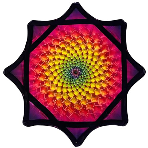 Tissu De Filature pour Débutant, Tissu De Filature Flow Star De 24 Pouces avec des Motifs Vibrants, Jouet De Jonglage Rotatif du Bout des Doigts Imprimé sur Le Côté pour La Fête B #3