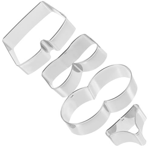 VICASKY Stampi per Biscotti in Acciaio Inox 4 Pezzi, Tagliabiscotti Creativi per Fondente e Pasta Frolla, Utensili per Cucina Fai da Te, per Casa e Decorazioni Dolci