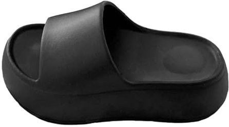 Badtofflor tjock sula damer ergonomiska Eva badskor breda fötter mjuka ljudlösa ultramjuka molnskor tjocka skumtofflor sommar för hem sandaletter supermjuka sandaler, svart, 35 EU