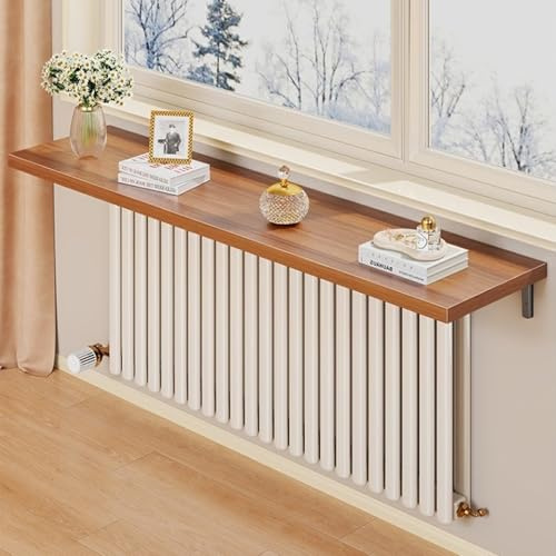 JSWHYBD Étagère de radiateur, Cache-radiateur en Bois avec Supports Robustes - Cache-radiateur Anti-poussière pour Salon, Chambre, Couloir - Plusieurs Coloris Disponibles Walnut M