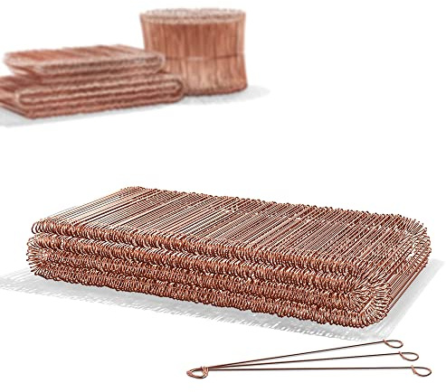 Heimfleiss® Rödeldraht Betongbindningstråd 1,0 x 100-160 mm (500 st.) - kopparpläterad bindningstråd i 250, 500 & 1000 buntar - ögontråd Borrtråd för borrning & Rödelzange - trådpåsefästen