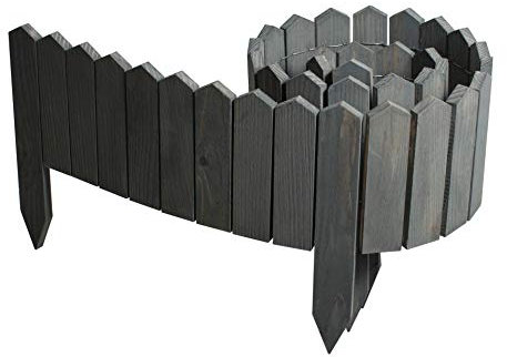 BOGATECO Rollborder de Rail en Bois, 200 & 10cm Sapin | Clôture du Jardin, palissade pour marquer Les chemins et Les limites de parterres de Fleurs, pelouses | Flexible | Imprégné | Gris