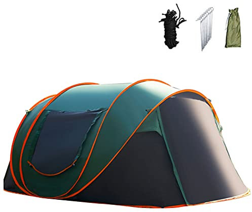0℃ Outdoor Zelt für 4-7 Personen Campingzelt mit Heringen, Compact Dome Tent, Also Ideal for Camping in The Garden, Waterproof, Lightweight Camping and Hiking Tent,Army Green