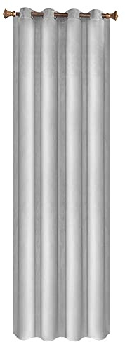 WOLTU Verdunklungsgardine mit Ösen Samtvorhang Blickdicht Thermogardine, 300 g/m² Schwere lichtundurchlässige Verdunklungsvorhang für Schlafzimmer Geräuschreduzierung Hellgrau 140x225 cm (1 Stück)
