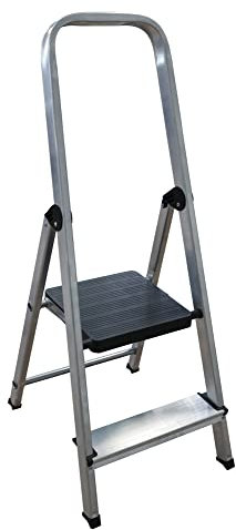 KTL - Escalera de Tijera K-OFFICE (2 Escalones, Metálico, Negro, Aluminio, 236 cm)