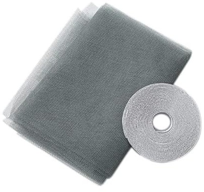 RFYNREW 1pcs Malla de Pantalla de Ventana de Insectos, Cortina antimoscas de Interior de Tul de Verano Invisible antimosquitos Red de Pantalla extraíble-Francia, Gris, 1,3 x 1,5 m