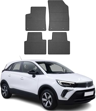 OMAC Fußmatten für Opel Crossland 2017-2024 Gummi 4tlg Schwarz | Automatten, Gummimatten, Allwetter, Antirutsch, fahrzeugspezifisches Produkt, wasserdicht