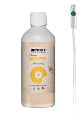 BioBizz Bio Down 500 ml PH- PH Minus PH Senker Biologisch Dünger Regulierung + Pipette