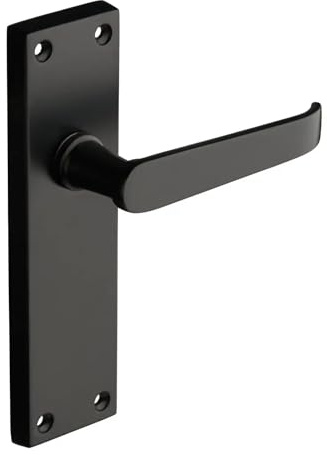 Designer Levers Victorian Straight Lever Door Handles, Matt Black, 1 Pair | For interior doors; fixings included; for latch doors; long latch format; zinc construction.