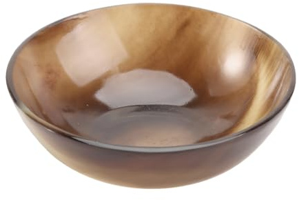 Ciieeo Natural Ox Horn Sauce Bowl 3 Inch Handmade Small Practical Bowl for Serving Dipping Sauces Sushi Snacks and Tea