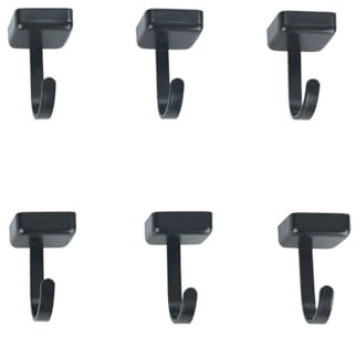 WENKO Magnethaken Mod. Jet 6er Set praktische Haken im minimalistischen Industrial-Design für magnetische Flächen Maße je 2,2 x 3,9 x 2,3 cm Schwarz