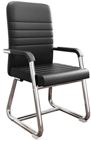 Ergonomischer Stuhl Bequemer Bürostuhl Freizeitstuhl Konferenzstuhl Bügeldesignstütze Starke Tragkraft Keine Handverletzung Sicherheit und Haltbarkeit (Color : A-Black)