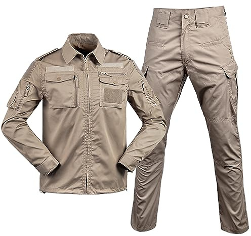 Tarnanzug Herren Paintball Combat Shirt Taktische Hose Langärmlige mit 1/4 Reißverschluss Militär Anzug Outdoor Camouflage Jagdbekleidung BDU Taktisch Uniform