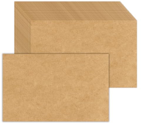 Kraftpapier, 100 Stück Blanko-Kartonpapier, 10,2 x 15,2 cm – Kartonpapier für Drucker-Postkarten, Fotopapier, Einladungen, Grußkarten, Notizen, Dankeskarten, Karteikarten – unbeschriftet zum Schreiben