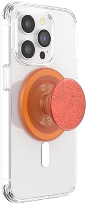 PopSockets: PopGrip Round för MagSafe – adapterring för MagSafe ingår – expanderande telefonstativ och -grepp med en utbytbar topp för smartphones och fodral – Alum-Topo