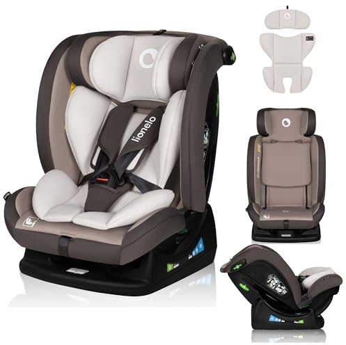 LIONELO AART I-SIZE Seggiolino Auto per Bambini 40-150 cm, Montaggio con Cinture di Sicurezza, Poggiatesta e Schienale Regolabili, Inserto Riduttore e Linguinale, Norma R129 i-Size