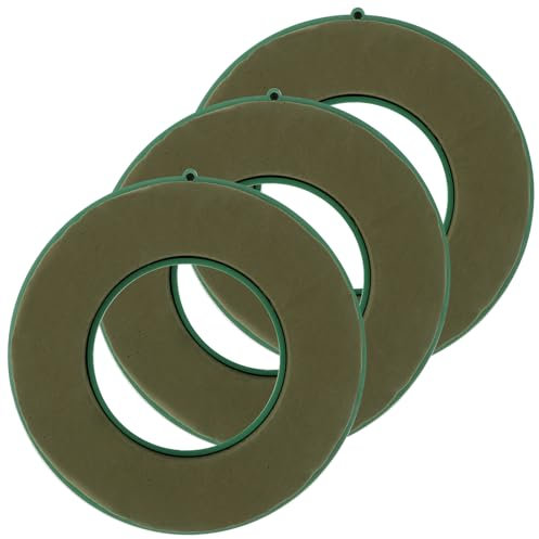 FWEEK Couronne Mousse Florale : Anneau extérieur 20 cm, Anneau intérieur 10 cm, Hauteur 4 cm. l'anneau en Mousse Florale Verte et Humide Fait de Votre Arrangement Floral Le Centre d'attention