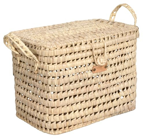 Bohome Living - Petit Coffre de Rangement en Osier Tressé, Malle à Jouets, Fait Main (30 cm)