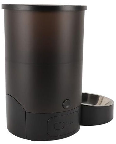 3L Dual Power Supply Automatic Pet Feeder with Stainless Steel Bowl, Large Capacity, APP Control, Automatic Cat Food Dispenser for Cats, Dogs (Black Single Bowl)