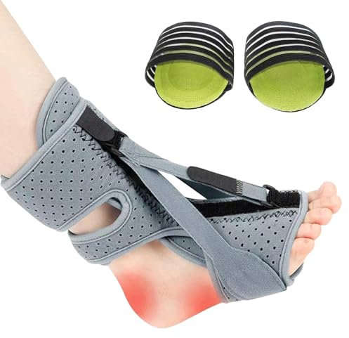 HESUSUSI Nattskena plantar fasciit 3 justerbara remmar häl smärtlindring bandage fotled bandage med fotvalvsstöd plantar fasciit hälsenan inflammation bandage