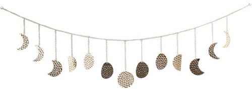 Zghhc Moon Phase Metal Wall Decor Gold Moon Decor Room Decoration Metal Garland Art Garden Decoration for Nursery Bedroom