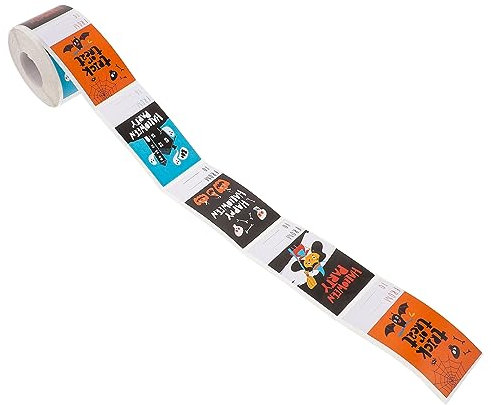 Lurrose 1 Rolle Aufkleber für Einladungskarten halloween basteln halloween costume halloween süsichkeiten halloween decoration geschenkkoffer runder Aufkleber Halloween-Siegeletiketten