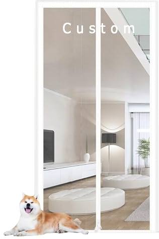 Custom Cat Dog Screen Door Anti-Mosquito Door Mesh | Prevent Pet Escape Curtains, Cat Resistant Mesh, for Bedroom Balcony Living Room, Install Without Drilling