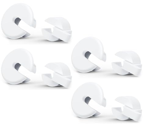 ShiningUU - Boccola da parete per cavo Ethernet Starlink Dishy, confezione da 4 pezzi, copertura per fori da parete in plastica bianca per cavi, passacavi da 2,5 cm, passacavi passacavi passanti