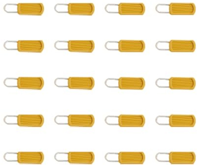 Tirette de rechange pour fermeture éclair de pantalon – Boucles amovibles jaunes de 26 x 12 mm, clips, fermeture à vêtements, ajustement facile | Kit de fermeture éclair de rechange pour