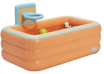 Baignoire Gonflable Baignoires gonflables pliables, bain de vapeur complet, piscine intérieure, portable for adultes(Orange B 150x84x65cm)