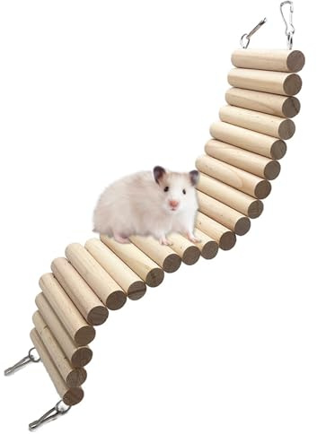 SZSMW Juguete de Madera para Escalar HáMster - Juguete de Escalera de RatóN Flexible - Adecuado para HáMsteres, Osos Dorados, Petauros del AzúCar Y Otros PequeñOs MamíFeros(60 * 8cm)
