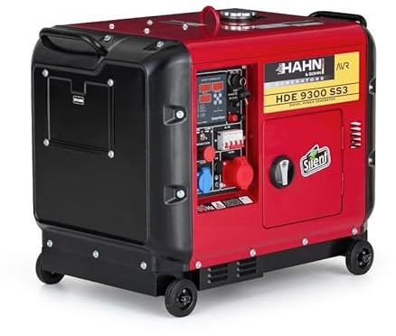 Hahn & Sohn HDE 9300SS3 Générateur électrique diesel - 9,3 kVA puissance max. | Démarrage électrique, AVR, générateur électrique pour chantier, maison, jardin, 70 dB - Groupe électrogène de secours