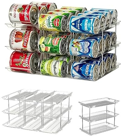 AmoreTempo Dosen Organizer Modular Erweiterbar Dosenregal für 36 Dosen | Dosenspender für kleine bis mittelgroße Dosen(400g). Modular erweiterbar,Ideal Dosenhalter für Speisekammer & Küche