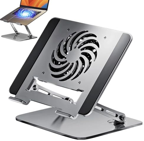 Supporto per computer portatile | con ventilatore portatile in acciaio al carbonio ascensore - supporto per computer da tavolo e - per tablet notebook tavolo divano mensola viaggio ufficio casa