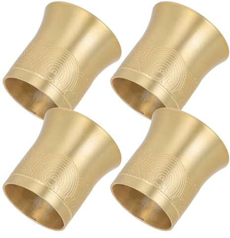Kichvoe Poignées Meubles Chinoises Dorées Sculptées 4 Pcs 40x50 Mm Aluminium Style Rétro, Accessoires Décoration la Cuisine et Salle de Bain, Ferrures Vintage pour Commodes et Tiroirs