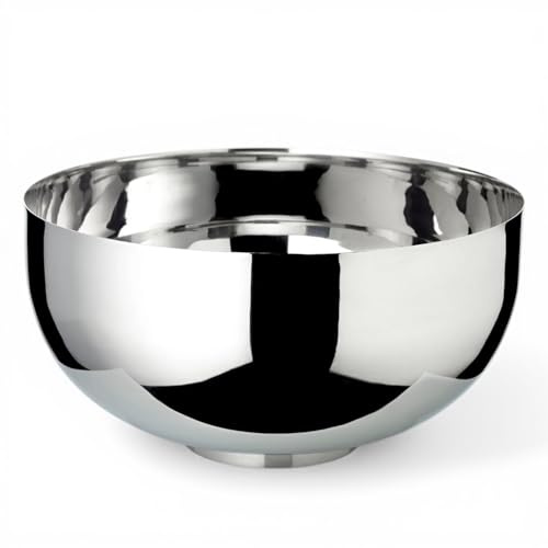 EDZARD Champanera Rockford (Ø 41 cm, H 25 cm), acero inoxidable martillado pulido espejo, doble pared, con tapa, para 6 botellas – enfriador de champán grande, enfriador de cava, enfriador de vino