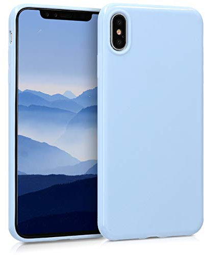 kwmobile Case Compatible with Apple iPhone XS Max Case - Soft Slim Protective TPU Silicone Cover - Light Blue Matte